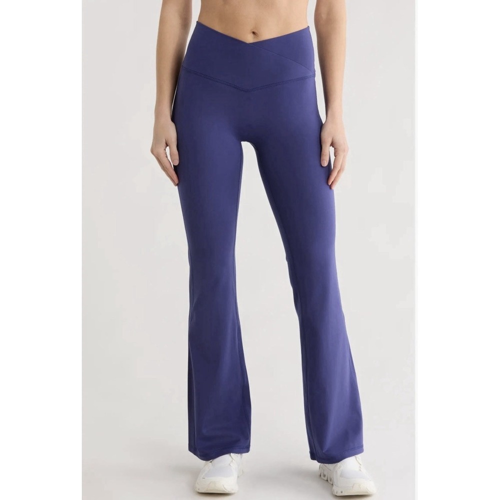 YOGALICIOUS Sophia Crossover‎ Flare Leggings Blue Size XL